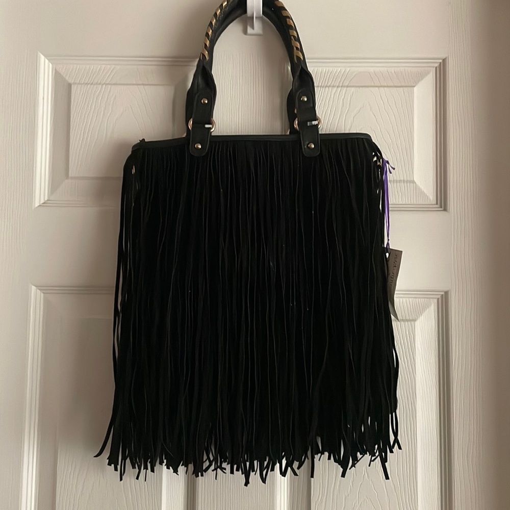 Black fringe purse